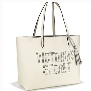 Victoria Secret Tote Bag Perforated VS Logo White
